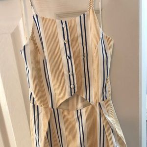 J.O.A blue and white striped dress